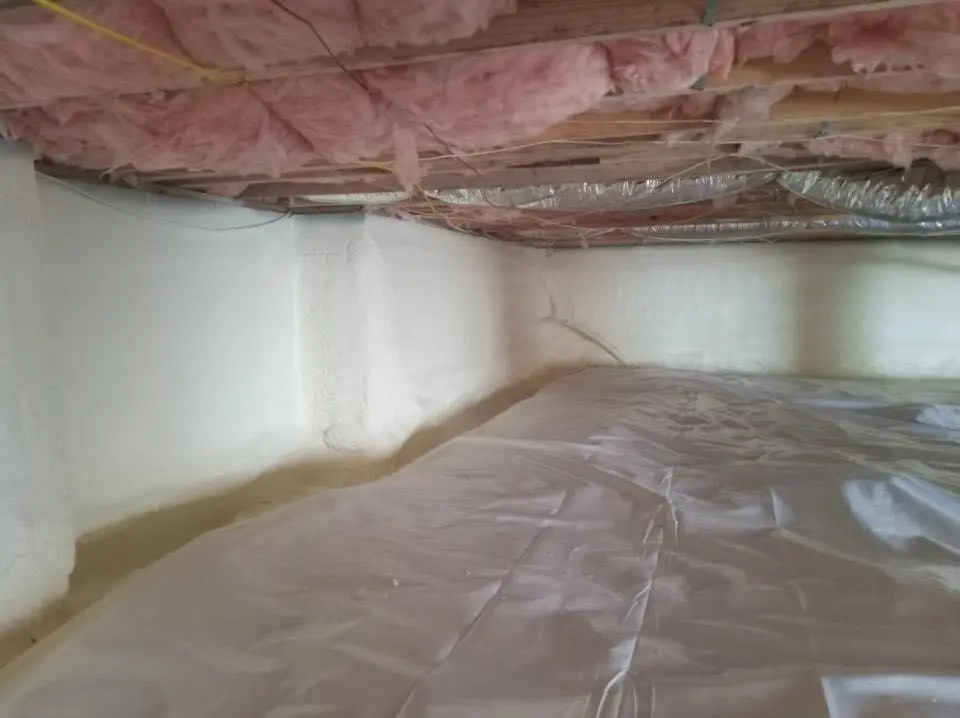 Crawl space encapsulation with closed-cell spray foam for Roof Leak Repair in Inverness